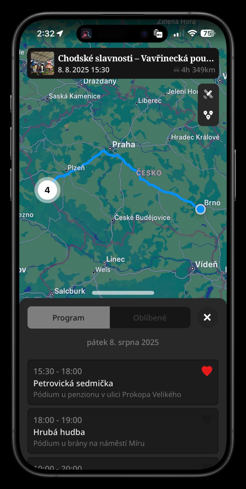 Folklore app discovery map screen